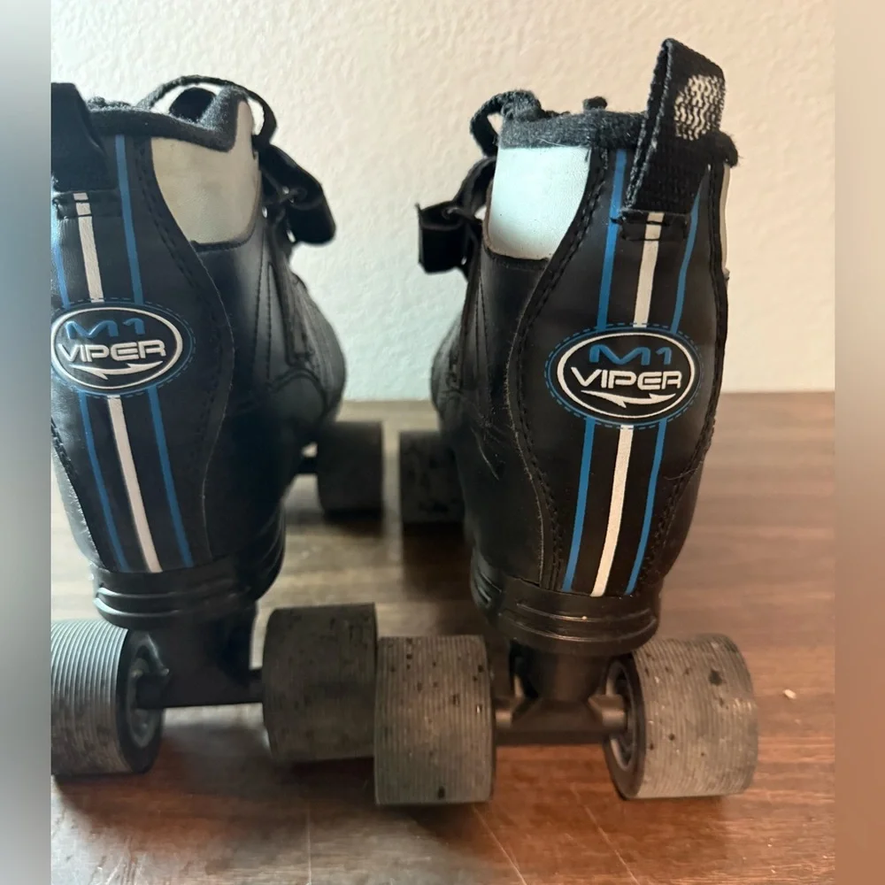 Viper M1 Size 11 Men's Roller Derby Speed Skates Sleek Black 4 Wheel Model U721M - Picture 5 of 6